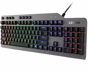 Lenovo Legion K500 keyboard Gaming USB QWERTY US English melns, pelēks