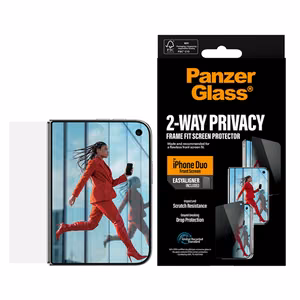 Caurspīdīgs stikla ekrāna aizsargs PanzerGlass Privacy ar privātuma aizsardzību un EasyAligner Apple iPhone Duo