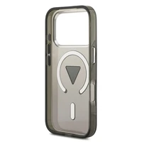 GUESS magnētiskais viedtālruņa apvalks IPHONE 17 Pro, savietojams ar MagSafe GUHMP17LHGTMLCGK (IML gradienta apvalks ar trīsstūra logotipu) melns