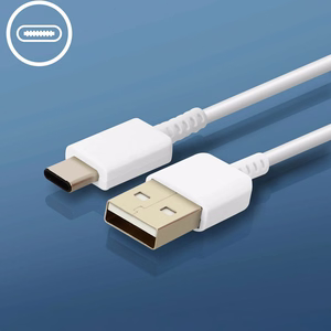 Samsung EP-TA200EWE USB-A 15W sienas lādētājs ar EP-DR140AWE USB-A - USB-C kabeli (OOB Bulk - aizstājējiepakojums) - balts