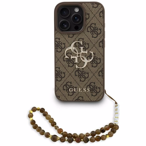 Guess 4G Strap 4G Classic Logo Case for iPhone 16 Pro - Brown