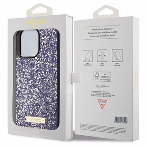 Guess Rhinestone Metāla Logotips viedtālruņa apvalks iPhone 15 Pro - rozā