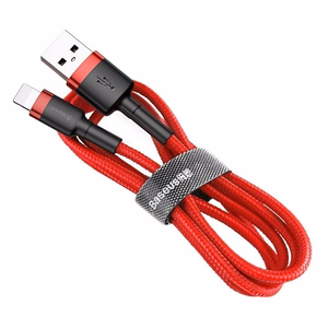 Baseus Cafule USB Lightning kabelis 2.4A 1m (melns + sarkans)