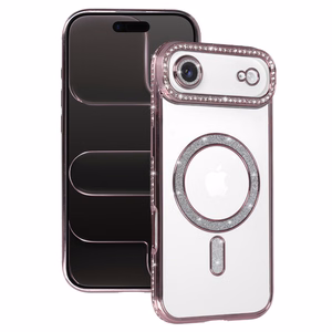 Viedtālruņa apvalks Bling Magsafe Case for Iphone 17 Air - rozā
