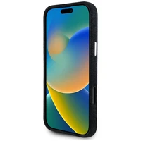 Guess Džinsa trijstūra logotips MagSafe viedtālruņa apvalks iPhone 16 Pro - melns