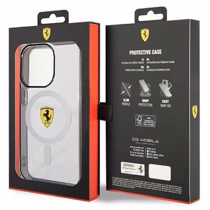 Ferrari FEHMP14LURKT iPhone 14 Pro 6.1" caurspīdīgs/caurspīdīgs cietais apvalks Outline Magnētiskais