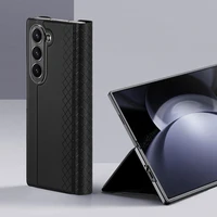 Dux Ducis Brill ādas apvalks Samsung Galaxy Z Fold 6 ar atvārumu un kartes nodalījumu - melns