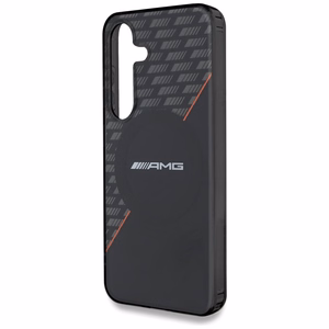 AMG dubultslāņu rombu MagSafe apvalks Samsung Galaxy S25 - melns/raudons (m)