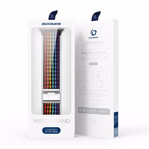 Dux Ducis siksniņa (Mixture II versija) Apple Watch SE siksniņa, 9, 8, 7, 6, 5, 4, 3, 2, 1 (41, 40, 38 mm) pīta josla tumšas svītras aproce