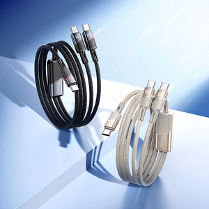 Kabelis 2in1 USB C uz USB C / USB C Hoco 5A 100W 1,2 m U139 melns