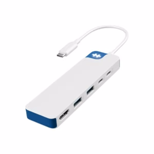 Hyper HyperDrive Flex HD4101BUGL – 5 portu USB-C centrmezgls ar 1× HDMI, balts/zils