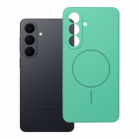 Silikona 2mm viedtālruņa apvalks SAMSUNG S26 Plus, saderīgs ar MagSafe, piparmētru krāsā