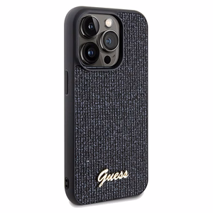 Guess Disco Metal Script viedtālruņa apvalks iPhone 14 Pro Max – melns