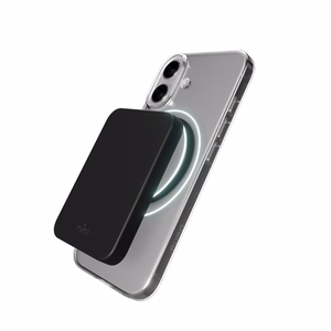 Чехол Puro Lite Mag TPU+PC совместимый с MagSafe для iPhone 17 - прозрачный с чёрным кольцом