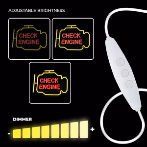 Neon PLEXI LED CHECK ENGINE dzeltens sarkans NNE21 Neolia