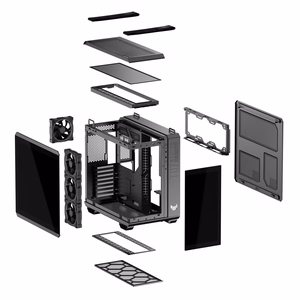 ASUS TUF Gaming GT502 Horizon datora korpuss MidiTower caurspīdīgs panelis ATX melns