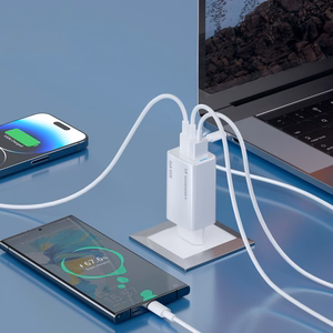 Wozinsky GaN 65W Зарядное устройство USB-A 2xUSB-C с Кабелем USB-C 65W - белый
