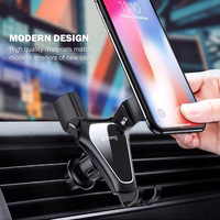 Crong Gravity Auto-Clip Car turētājs - Gravity car turētājs 4.7"- 6.5" phones (melns)