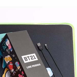 BT21 XXL spēļu galda paklājs ar LED apgaismojumu, 90 × 40 cm