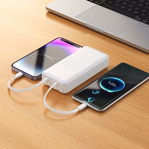 Borofone Внешний аккумулятор 20000mAh BJ79A Clever - USB - с кабелями Type C и Lightning белый