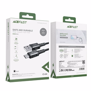 Acefast USB cable - USB Type C 1.2m, 3A black (C1-04 black)