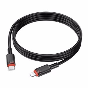 Borofone kabelis BX110 Beneficio - USB uz Lightning - 2,4A 1 metrs, melns