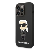 Karl Lagerfeld KLHMP14XSNIKB iPhone 14 Pro Max 6.7" cietais apvalks melns/melns Silikona Ikonik Magnētiskais
