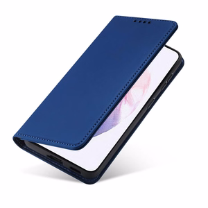 Magnētiskais karšu apvalks Samsung Galaxy S22 + (S22 Plus) maciņš karšu turētājs zils
