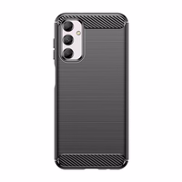 Elastīgais oglekļa raksta vāciņš Samsung Galaxy M14 viedtālrunim Carbon Case - melns