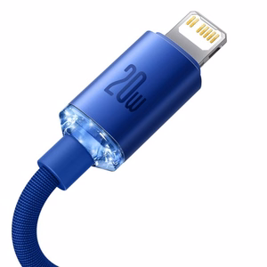USB kabelis Baseus Crystal Shine mBlue Type-C / Lightning 200cm (līdz 20W)