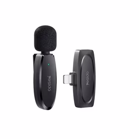 YESIDO MICROPHONE MEMS WITH CLIP KR12 LIGHTNING BEZVADU 2,4GHz, melns