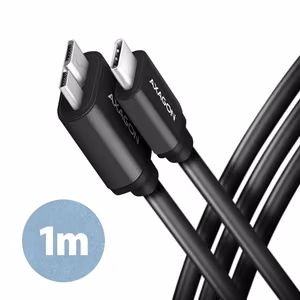 Axagon USB-C uz Micro-B kabelis 1m melns BUMM3-CM10AB