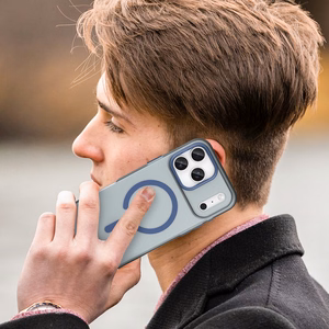 Чехол Magnetic Abrasive для iPhone 17 Pro Max совместимый с MagSafe - матовый синий