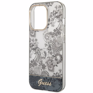 Guess GUHCP14LHGPLHG iPhone 14 Pro 6.1 pelēks / pelēks kietais viedtālruņa apvalks Porcelain Collection