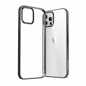 Joyroom New Beautiful Series īpaši plāns apvalks ar elektroapzeltītu rāmi iPhone 12 Pro Max melns (JR-BP796)