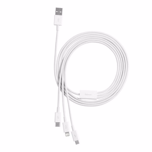 USB kabelis Baseus 3in1 Superior balts 150cm (līdz 3.5A)