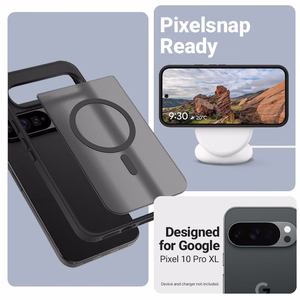 Crong Hybrid Matte Magnetic MagSafe vāciņš ierīcei Google Pixel 10 Pro XL, melns