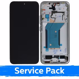 LCD displejs saderīgs ar Xiaomi 14 ar rāmi / balts / (Service Pack)