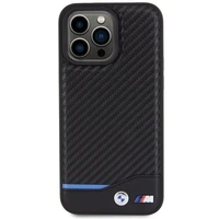 BMW Ādas Carbon viedtālruņa apvalks iPhone 15 Pro Max - melns