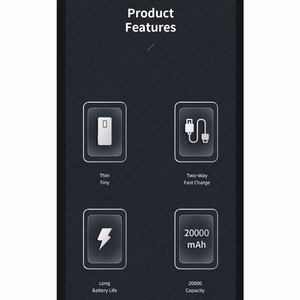 Ārējā baterija Power Bank Awei P6K 5V/2.1A 20000mAh melna