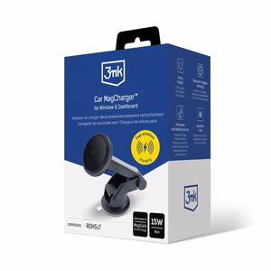 Автомобильное зарядное устройство-держатель 3mk Car MagCharger 15W (лобовое стекло/панель) чёрный