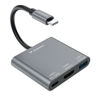 Hub Wozinsky WHCH-01 USB-C PD 100W HDMI 4K@30Hz USB-A 10Gbps - pelēks