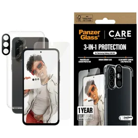 CARE by PanzerGlass Flagship 3in1 apvalks, stikls un lēcas aizsargs Samsung Galaxy A36 5G - caurspīdīgs