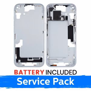 Средняя рамка Apple iPhone 15 + аккумулятор / синий / (сервисный пак)