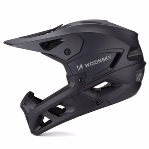 Wozinsky pilnas sejas velosipēda ķivere ar noņemamu vizieri, 60–62 cm, melna