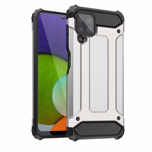 Viedtālruņa apvalks Samsung Galaxy A22 4G hibridais izturīgais vāks sudrabains