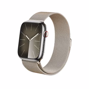 Crong Milano Steel nerūsējošā tērauda siksniņa Apple Watch 44 / 45 / 46 / 49 mm, šampanieša krāsā