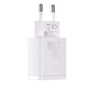 Baseus kompaktais lādētājs USB / USB Type-C 20W 3A Power Delivery Quick Charge 3.0 balts (CCXJ-B02)