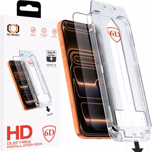 Tel Protect Dust-Free Easy Fit Full Glue 6D Tempered Glass for Iphone 17 Pro black