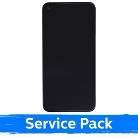 LCD Displejs Saderīgs ar Google Pixel 5 Melns Ar Frame (Service Pack)